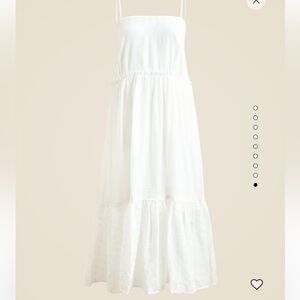 NWT J.Crew Sorrento Organic White Embroidered Cotton Midi Sundress Size M